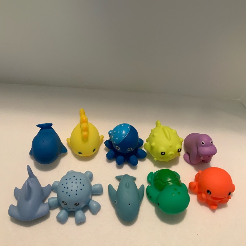 10 Colorful Sea Animals & Mammals Bath Toys- Great Stocking Stuffers